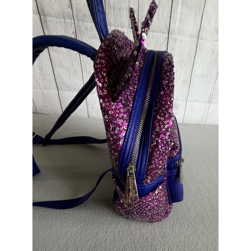 Disney  Loungefly Purple Sequin Confetti Castle Mini Backpack 50th Anniversary - Picture 5 of 10